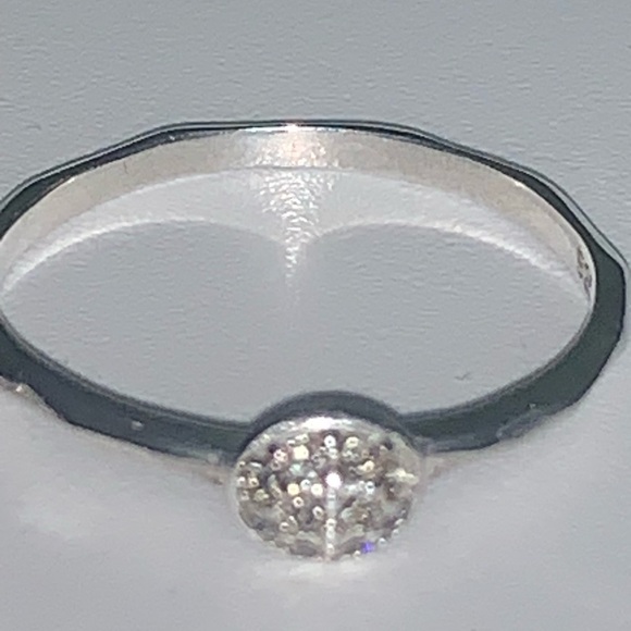 Sterling Stella & Dot - Ann Stackable Rhinestone Set of 3 Rings - Picture 4 of 8